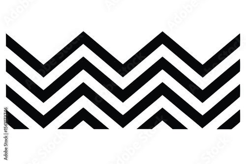 Abstract Black and White Chevron Zigzag Pattern Design Seamless Geometric Texture