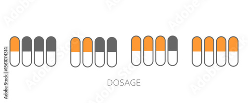 Drug prescription for treatment medication. Pharmaceutical medicament various dosage. Pharmacy theme, capsule pills with medicine antibiotic in packages. Medicine or capsules.