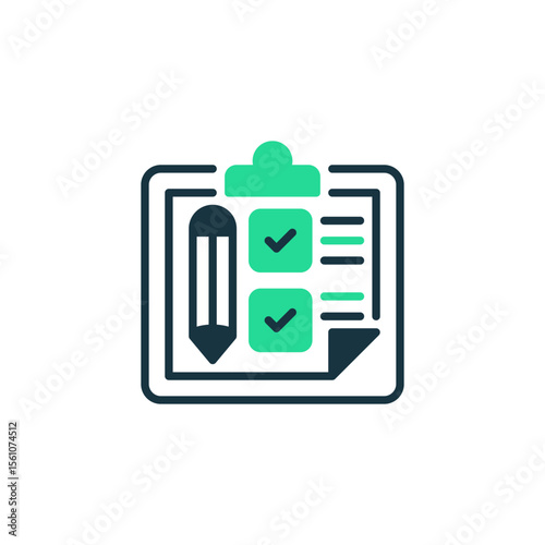 Checklist Improvement Two Tone Color Icon. linear style sign for mobile concept and web design. Outline vector icon.