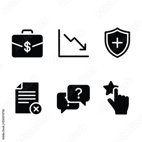 Financial Crisis Icons Recession, Risk Management, and Business Challenges