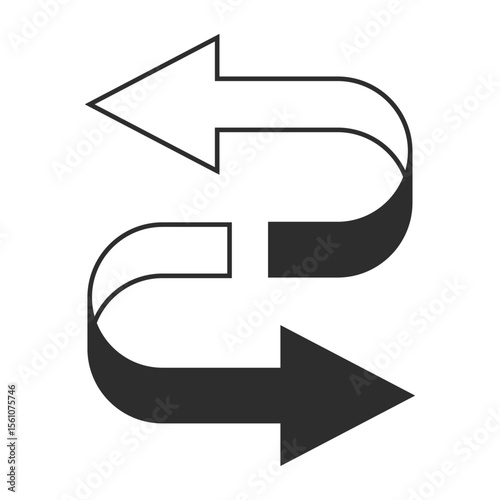 表裏の反転を表す矢印アイコン