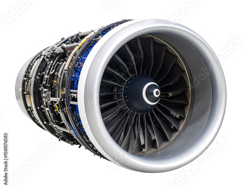Jet engine for airplanes Isolated on Transparent or White Background