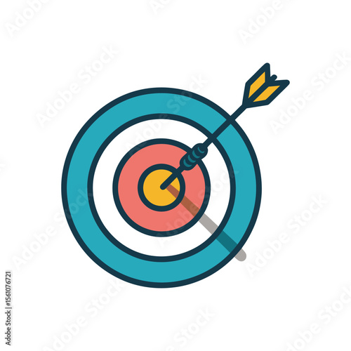 Bullseye arrow target hitting goals with strategy and precision

