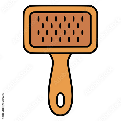 dog brush accessories flat color vector illustration template design