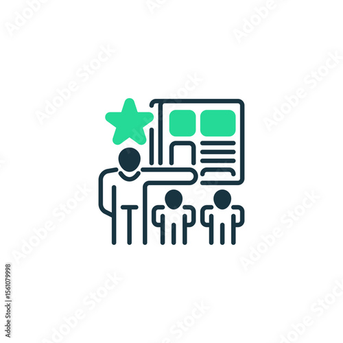 Mentorship line icon. Universal creative premium symbol. Vector sign icon logo template. Vector illustration