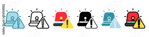 Alert multi style, mini illustration icon set. Vector  for modern concept, print, UI, UX kit, web and app development. related to risk management, business, finance.
