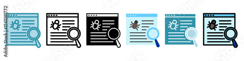 Issue Tracker multi style, mini illustration icon set. Vector  for modern concept, print, UI, UX kit, web and app development. related to risk management, business, finance.