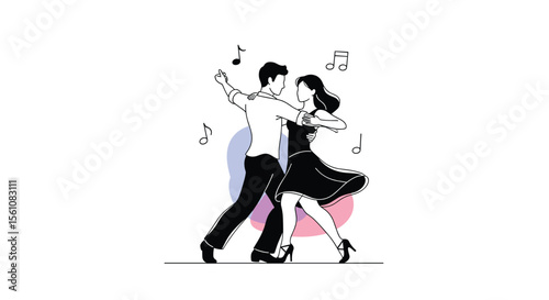 Dancing Together Gracefully A Couple Enjoying The Moment With Passion And Happiness