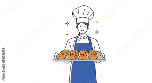 A Chef Holds a Tray of Golden Fried Food Ready to Be Served