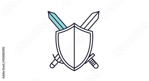 Shield and Crossed Swords A Symbol of Protection Defense Courage Strength and Valor