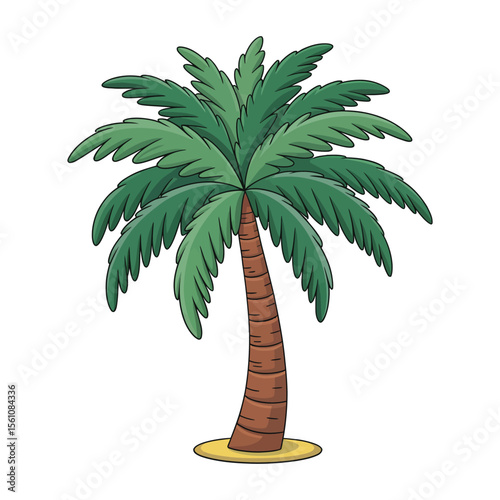 Charming canary island date palm tree illustration in vector art

