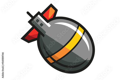 Cartoon Bomb Illustration Explosive Design Element for Games and Animations