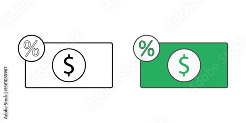 Late fee applied icon with money symbol and percentage sign, perfect for finance, BNPL penalties, and overdue payment illustrations.