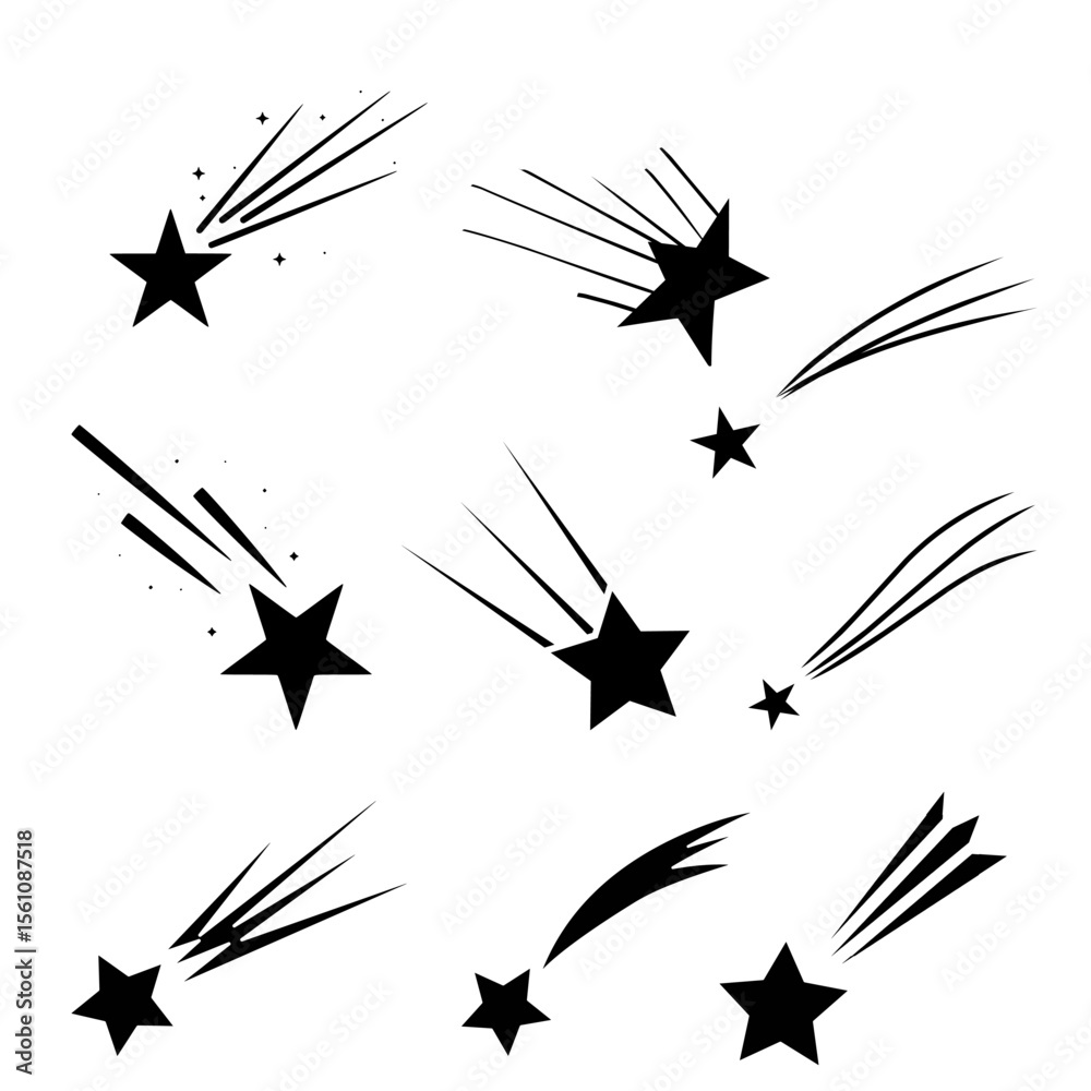 Obraz premium Starburst and Comic Explosion Vector Set – Dynamic Star Elements for Action, Pop Art, and Cartoon Effects