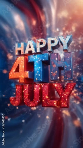 A visual celebration of the Fourth of July with festive colors and dynamic effects
