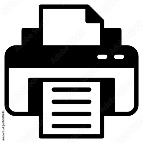 Printer outline mixed icon
