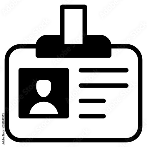 Identity Card outline mixed icon