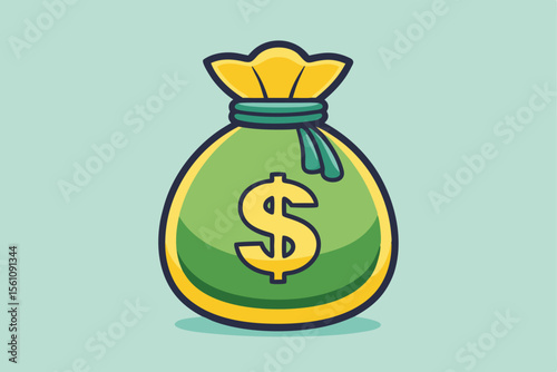 Money Bag Illustration Wealth, Finance, and Prosperity Concept