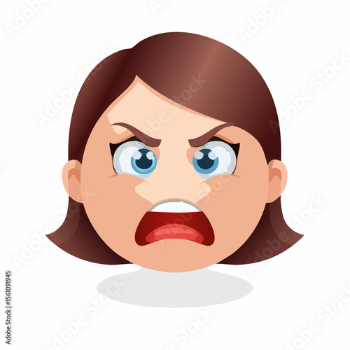 Angry Girl Vector illustration