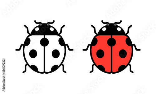 Vector Ladybug Flat Illustration