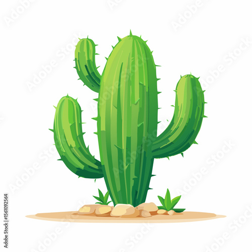 Cartoon cactus plant vector isolated illustration
