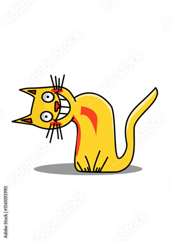 Illustration of a yellow cat