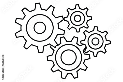 Interlocking Gears Seamless Mechanism Design & Engineering Illustration