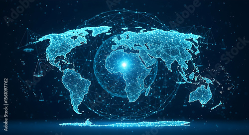 World map connecting data globally, digital network integration