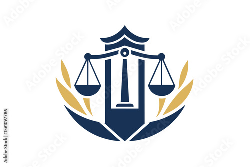 Justice Scales Logo Elegant Law Firm Emblem Design
