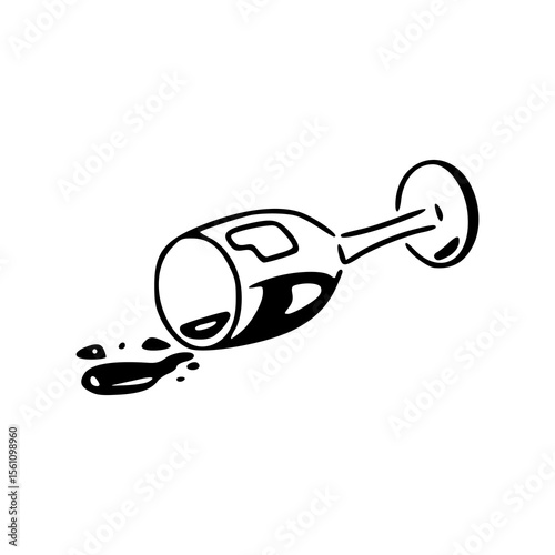 spilled wine glass vector illustration