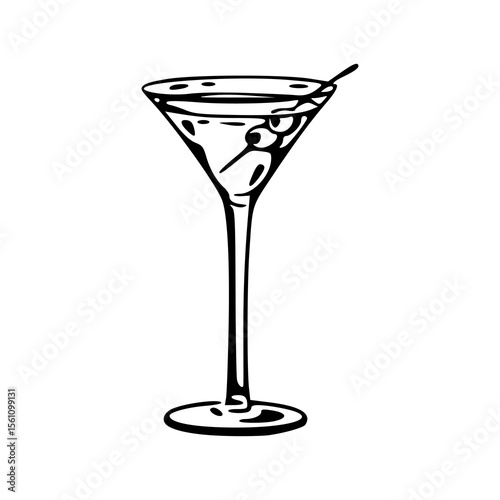 classic martini glass clipart