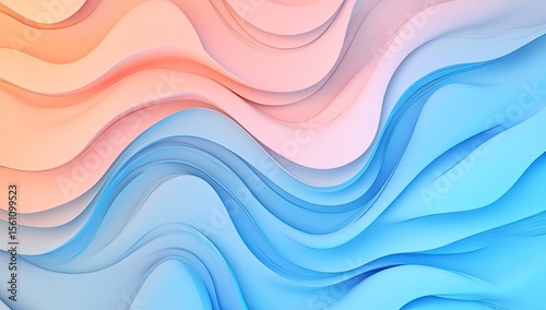 Wallpaper Mural Abstract wavy layers of pastel colors Torontodigital.ca