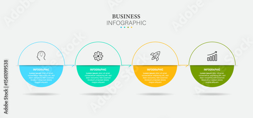 Timeline infographic design element and number options. Business concept with 4 steps. Can be used for workflow layout, diagram, annual report, web design. Vector business template for presentation.