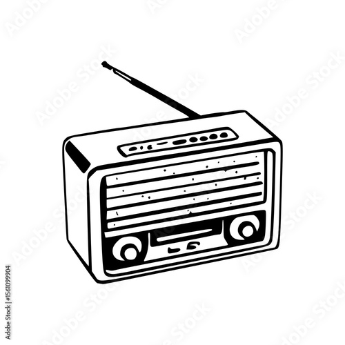 vintage radio receiver clipart
