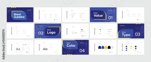 Brand identity design template. Creative brand guidelines layout. Logo and brand strategy guide. Brand manual presentation. Brand strategy design. Logo guideline book.