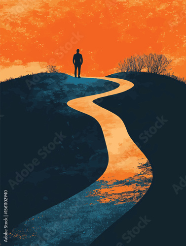 Various business people select road to success Pointers with multiple directions Ways to profit, successful career, new ideas Managers or employees thinking about right ways