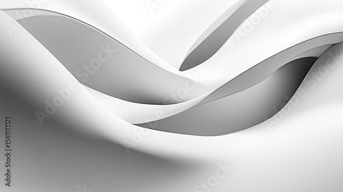 Abstract design with flowing, layered shapes.