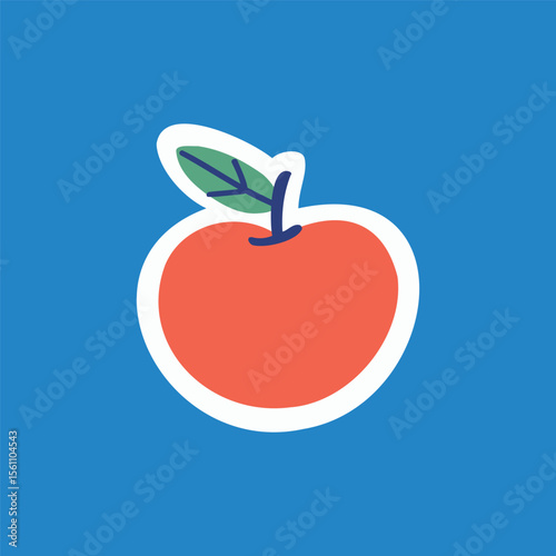 apple fruit sticker illustration
