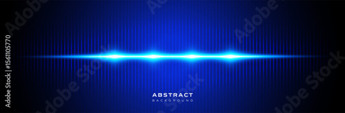 Blue background, gradient futuristic noun with wavy lines, sound waves, studio, space for text, website, poster, cover, flyer, brochure, banner, presentation