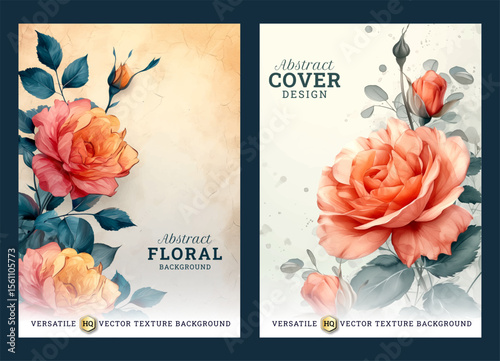 Elegant rose floral business brochure template, Abstract flyer template, wedding invitation template, universal background, versatile vector background, creative brochure template, invitation template