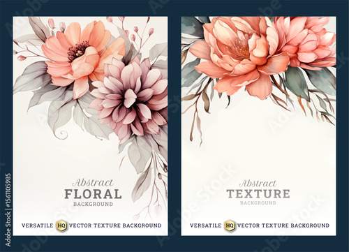 Floral art business brochure template, Abstract flyer template, wedding invitation template, universal background, versatile vector background, creative brochure template, invitation template, modern 