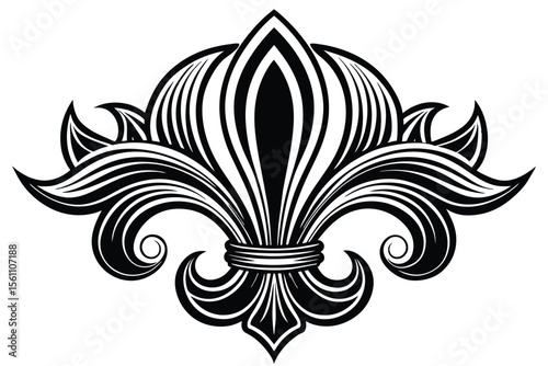 Elegant Fleur-de-lis Design  A Vintage Ornate Illustration