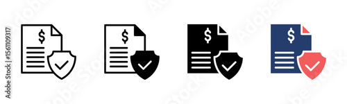 Policy icon sheet multiple style collection