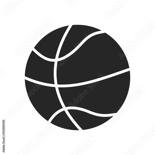 Basketball ball icon isolated on white background.