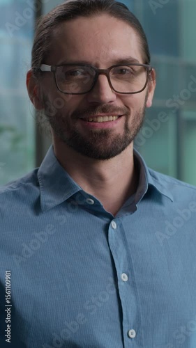 Confident successful Caucasian businessman man in glasses portrait professional specialist male looking at camera guy in office business employer manager leader director boss handsome entrepreneur CEO
