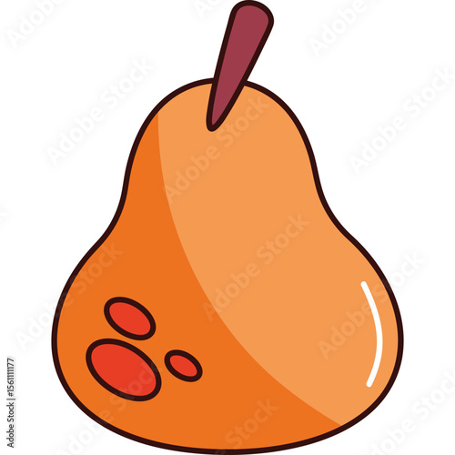 Pear flat Icon Illustration Design
