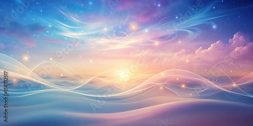 Serene Dreamscape  Soft Waves of Light Across a Pastel Horizon at Dawn