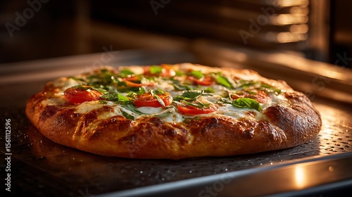 Wallpaper Mural Fresh pizza baking in oven Torontodigital.ca