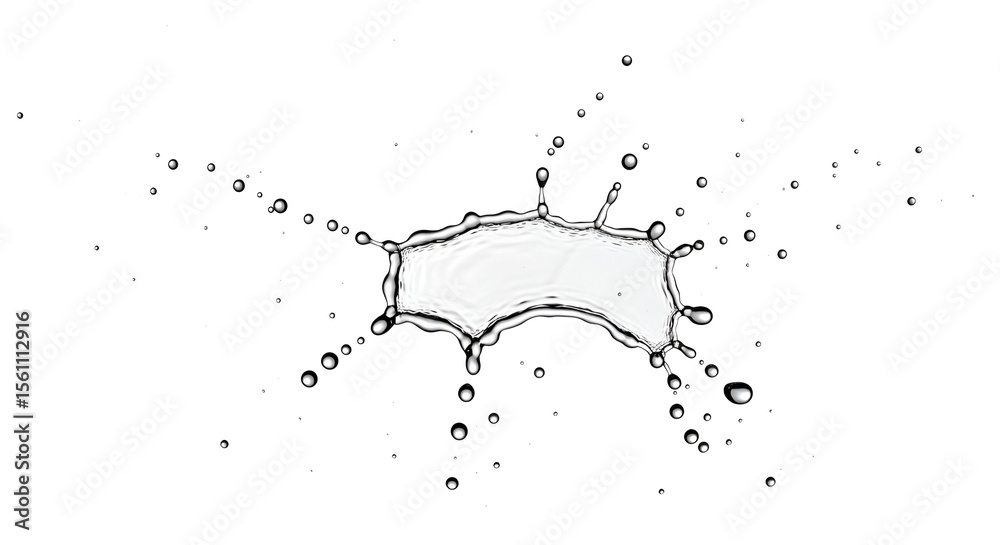Fototapeta premium Dramatic water splash with dynamic droplets against a clean white background