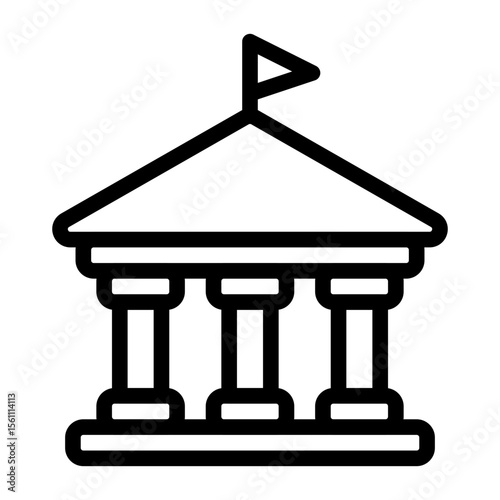 Classic Columned Building Icon